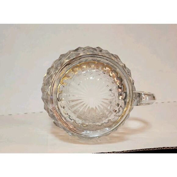 FOSTORIA American 3-pt, 48 oz Vol Jug w/ Ice Lip, 6"T, 6"Diam V Cubist Flawed - Picture 4 of 6